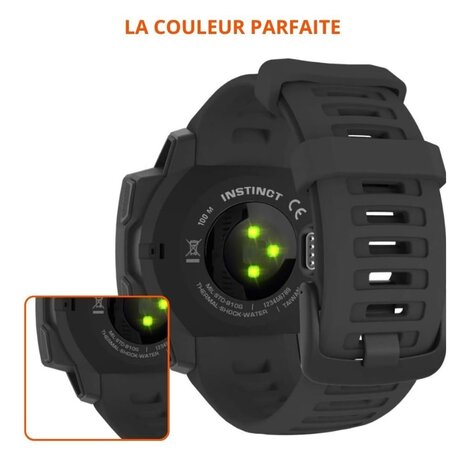 Strap-it Strap-it Bracelet silicone Garmin Instinct 1 / 2  (noir)