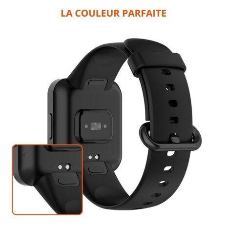 Strap-it Strap-it Bracelet silicone Redmi Watch 2 (Lite) (noir)
