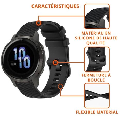 Strap-it Strap-it Bracelet silicone Huawei Watch GT 5 Pro 42mm (noir)