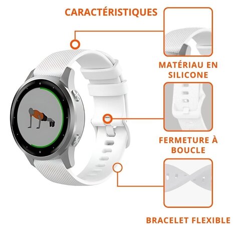Strap-it Strap-it Bracelet silicone Withings ScanWatch Light (blanc)