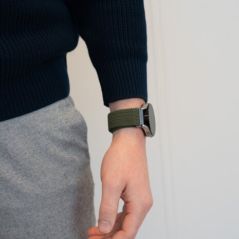 Bandz Bandz Bracelet nylon tressé Realme Watch 3 (Pro) (vert olive)