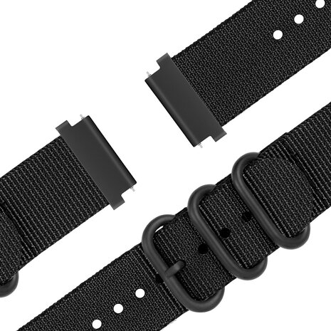 Bandz Bandz Bracelet nylon avec boucle Realme Watch 3 (Pro) (noir)