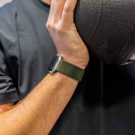 Strap-it Strap-it Bracelet nylon Apple Watch (vert foncé)