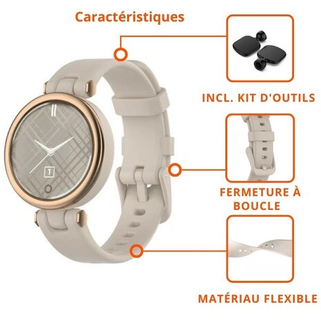 Strap-it Strap-it Bracelet silicone Garmin Lily (gris sable)