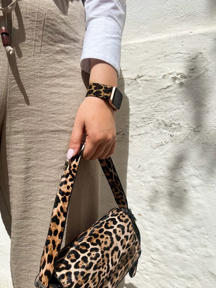 Strap-it Strap-it Bracelet élastique Apple Watch (léopard)