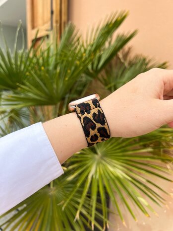 Strap-it Strap-it Bracelet élastique Apple Watch (léopard)