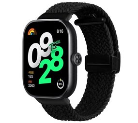 Strap-it Bracelet tissée avec D-Buckle Xiaomi Smart Band 9 Pro (noir)