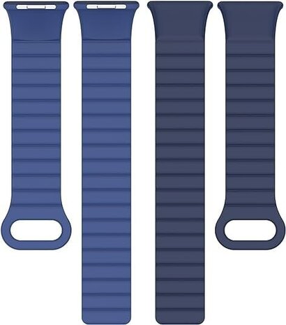 Strap-it Strap-it Bracelet silicone magnétique Xiaomi Smart Band 9 Pro (duo bleu)