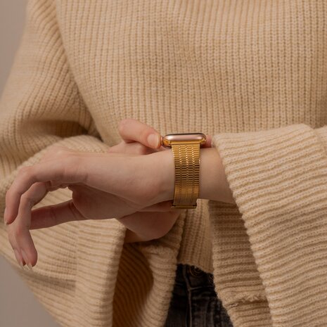 Strap-it Strap-it Bracelet Apple Watch acier inoxydable (or) Strap-it Strap-it Bracelet Apple Watch acier inoxydable (or)