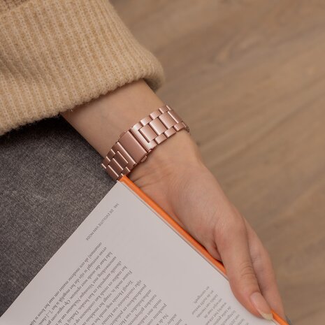 Strap-it Strap-it Bracelet acier Samsung Galaxy Watch 4 - 44mm (rose)