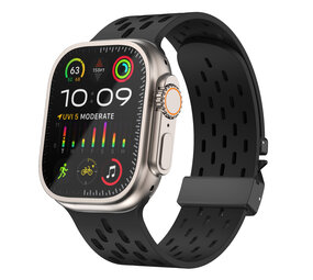 Strap-it Bracelet silicone air avec P-buckle pour Apple Watch (noir)