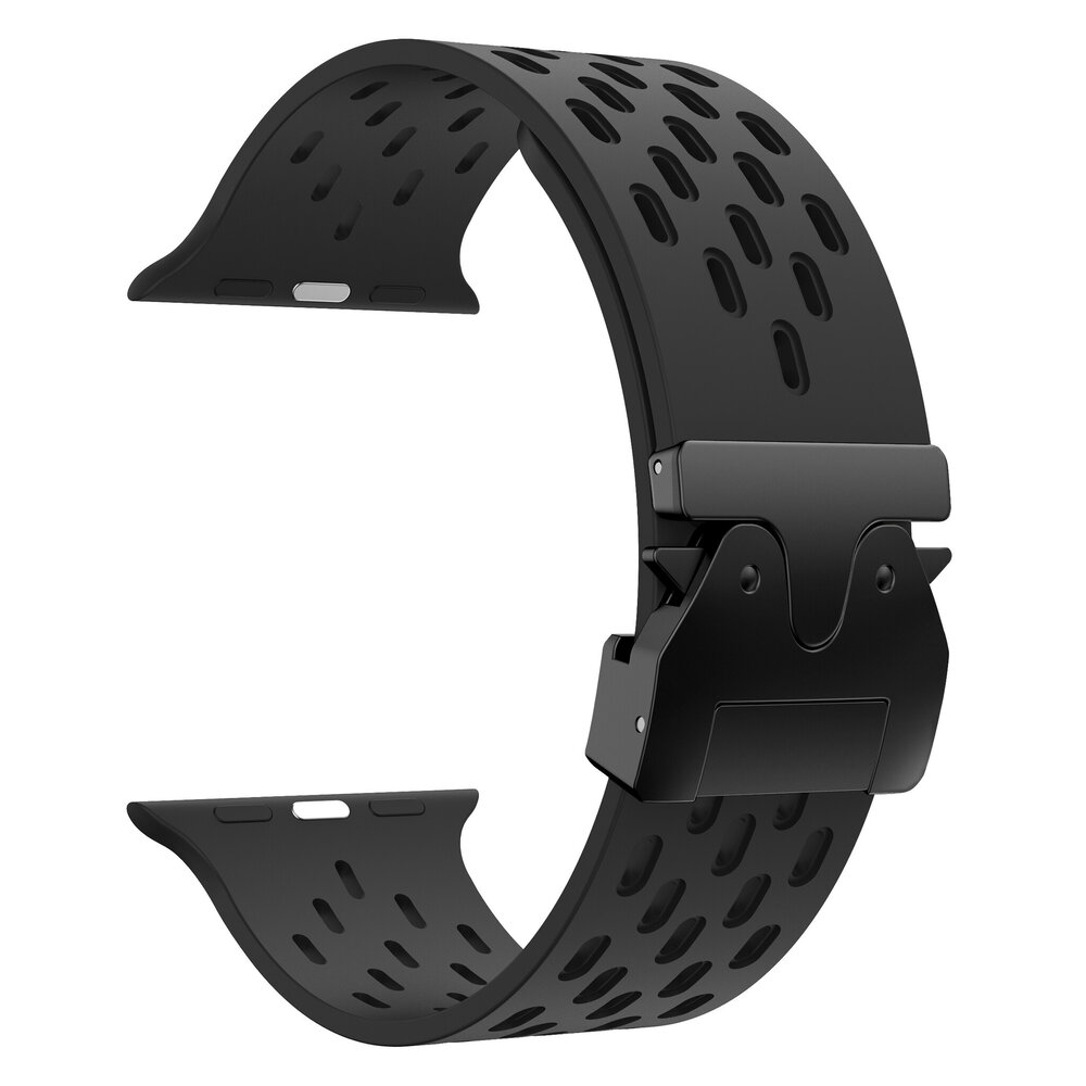 Strap-it Strap-it Bracelet silicone air avec P-buckle pour Apple Watch (noir)