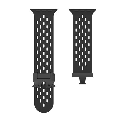 Strap-it Strap-it Bracelet silicone air avec P-buckle pour Apple Watch (noir)