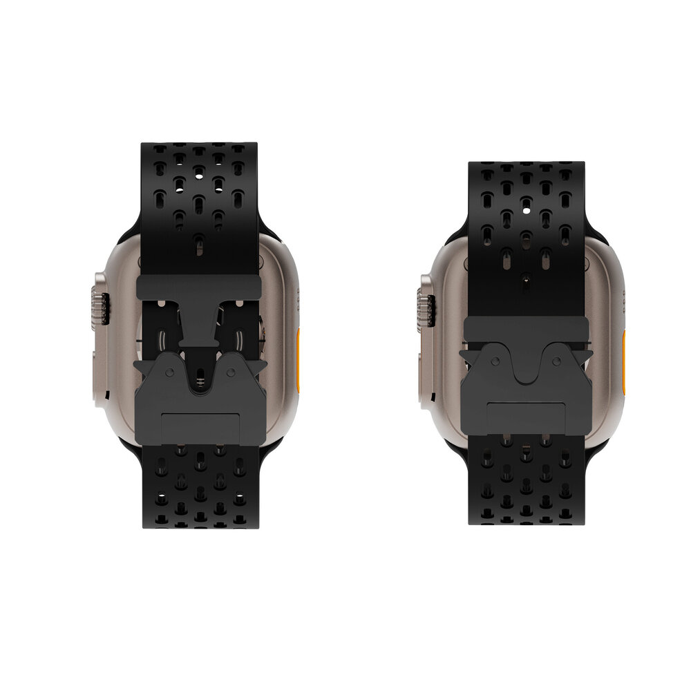 Strap-it Strap-it Bracelet silicone air avec P-buckle pour Apple Watch (noir)