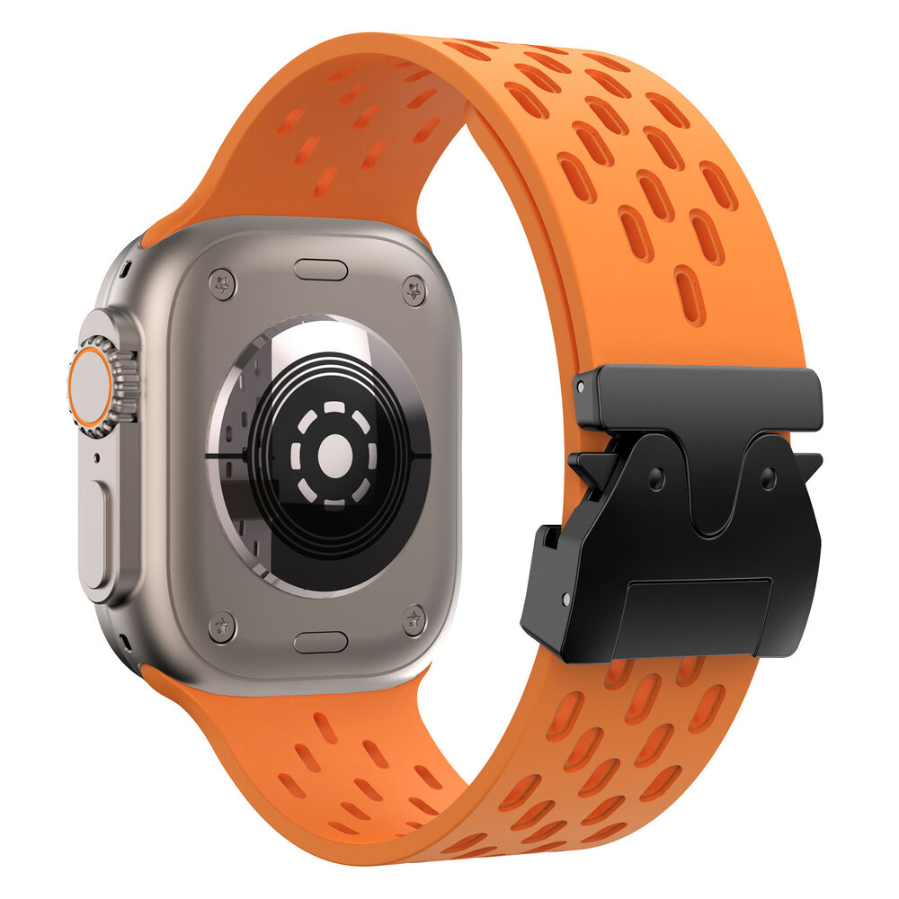 Strap-it Strap-it Bracelet silicone air avec P-buckle pour Apple Watch (orange)