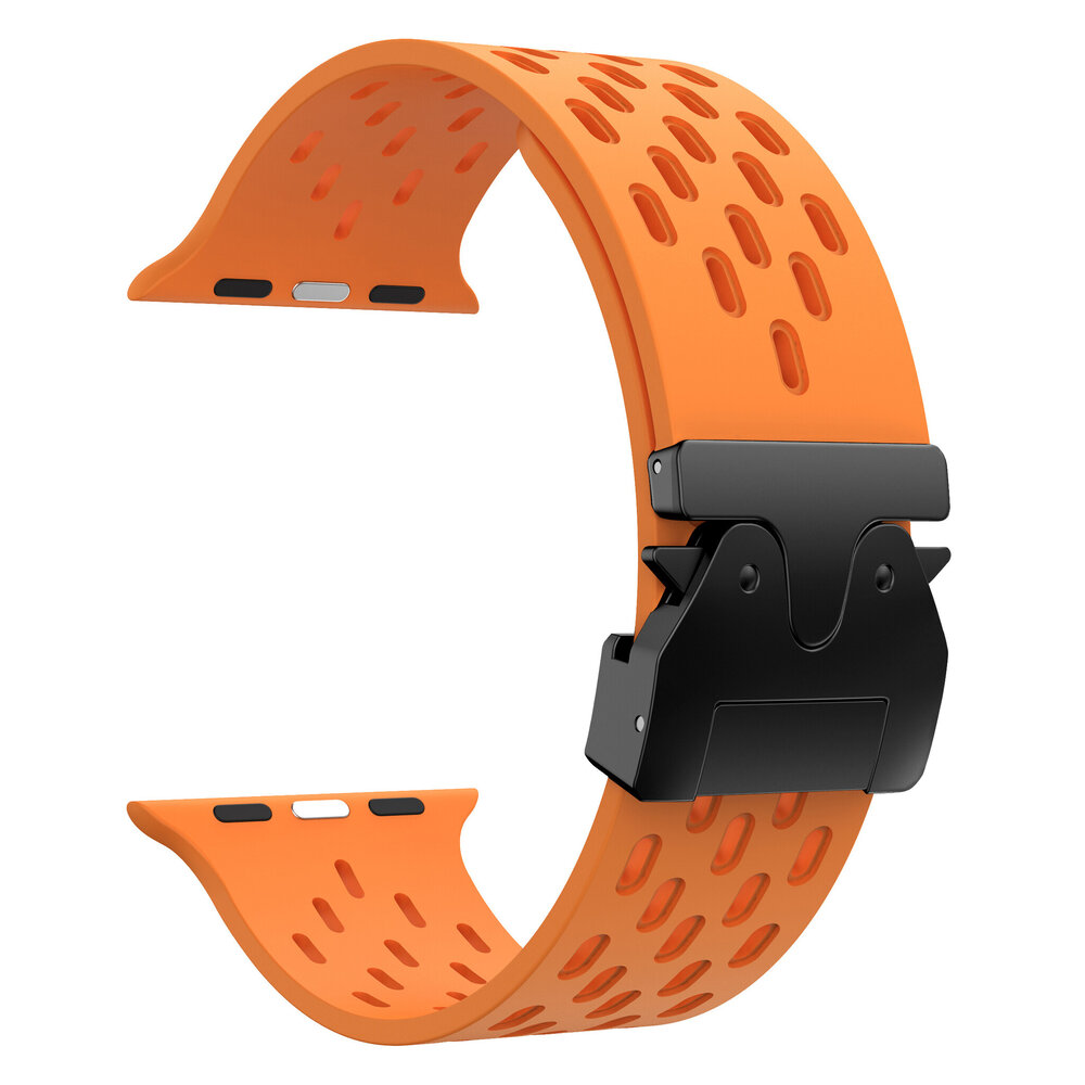 Strap-it Strap-it Bracelet silicone air avec P-buckle pour Apple Watch (orange)