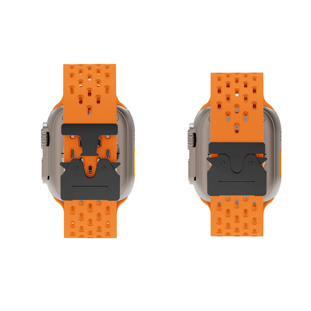 Strap-it Strap-it Bracelet silicone air avec P-buckle pour Apple Watch (orange)