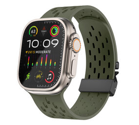 Strap-it Bracelet silicone air avec P-buckle pour Apple Watch (vert armée)