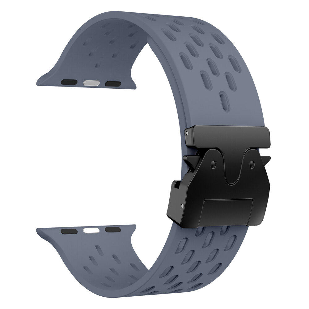 Strap-it Strap-it Bracelet silicone air avec P-buckle pour Apple Watch (grisbleu)