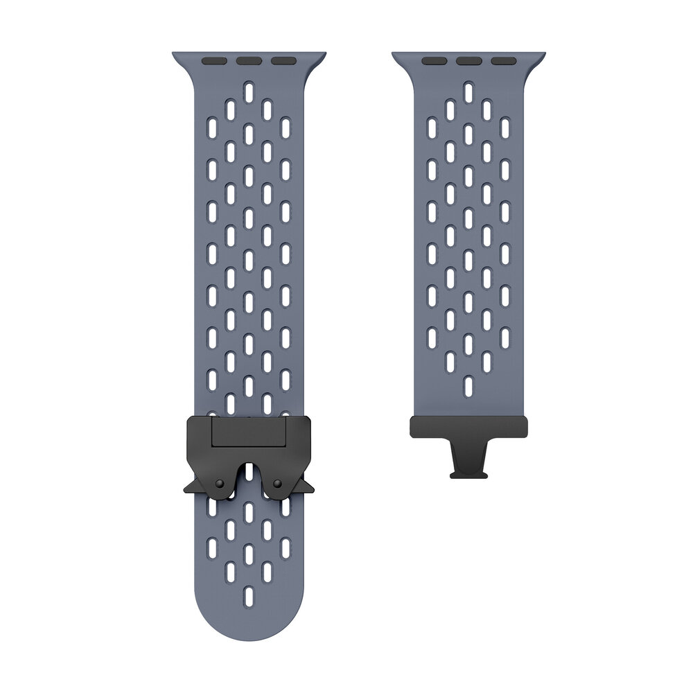 Strap-it Strap-it Bracelet silicone air avec P-buckle pour Apple Watch (grisbleu)