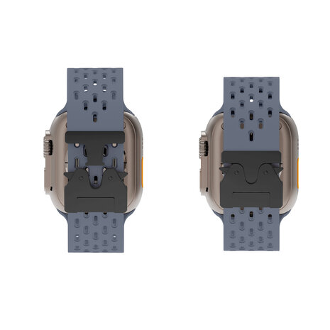 Strap-it Strap-it Bracelet silicone air avec P-buckle pour Apple Watch (grisbleu)