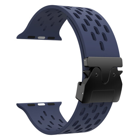 Strap-it Strap-it Bracelet silicone air avec P-buckle pour Apple Watch (bleu foncé)