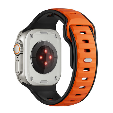 Strap-it Strap-it Bracelet silicone outdoor pour Apple Watch (orange/noir)