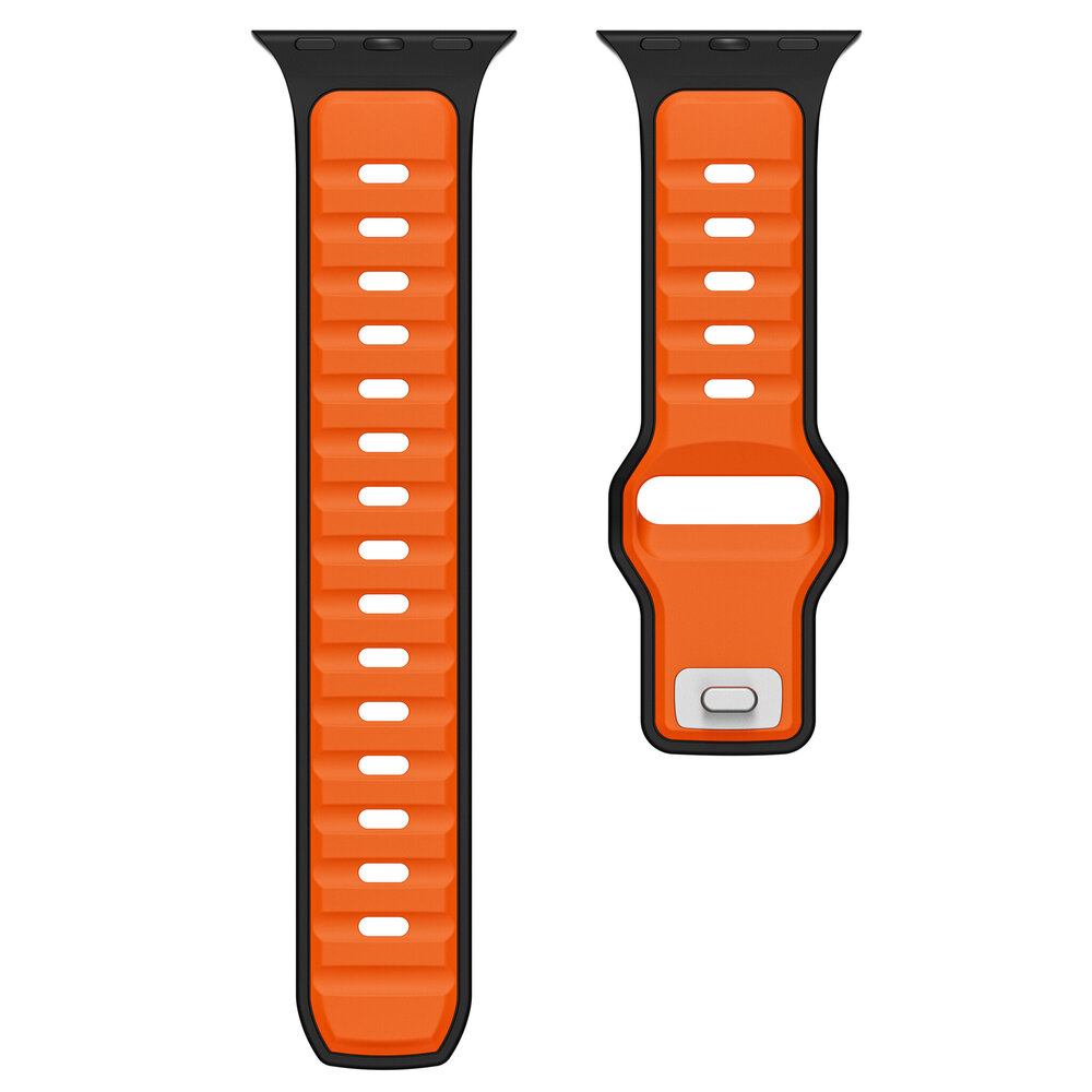 Strap-it Strap-it Bracelet silicone outdoor pour Apple Watch (orange/noir)