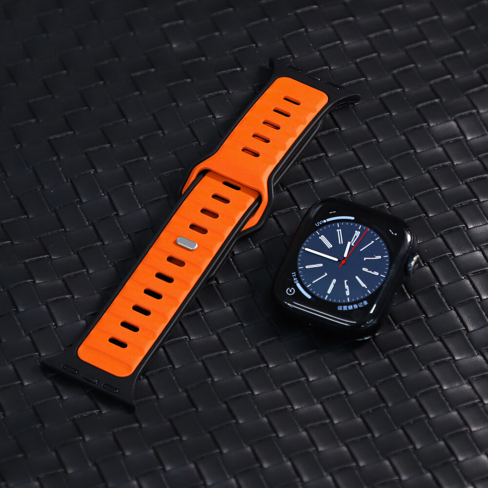 Strap-it Strap-it Bracelet silicone outdoor pour Apple Watch (orange/noir)