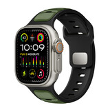 Strap-it Bracelet silicone outdoor pour Apple Watch (vert armée/noir)