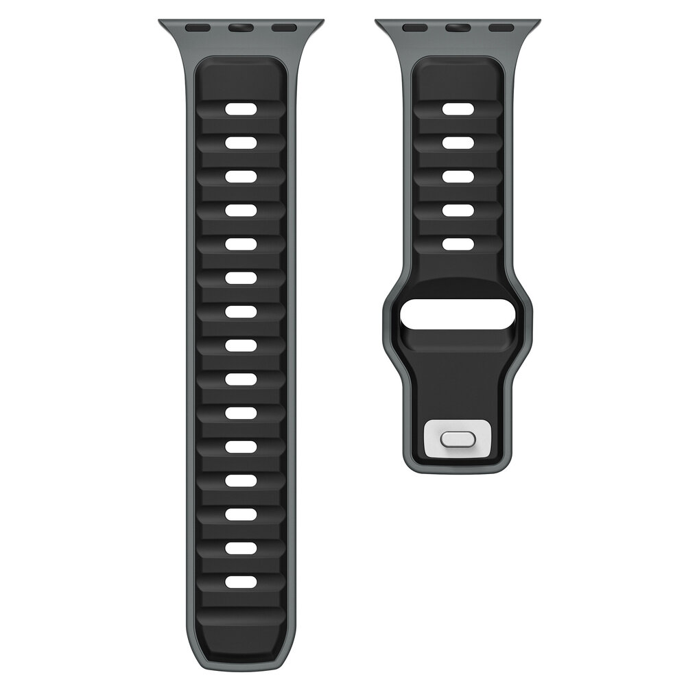 Strap-it Strap-it Bracelet silicone outdoor pour Apple Watch (noir/gris)