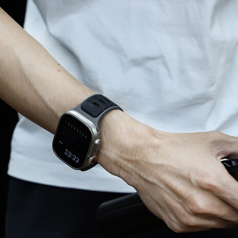 Strap-it Strap-it Bracelet silicone outdoor pour Apple Watch (noir/gris)