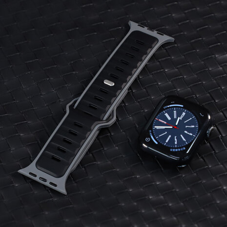 Strap-it Strap-it Bracelet silicone outdoor pour Apple Watch (noir/gris)