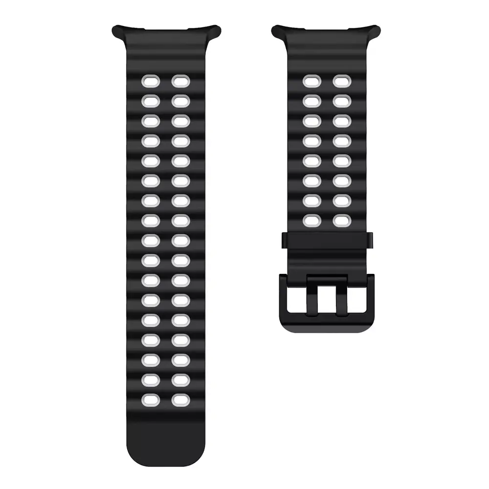 Strap-it Strap-it Bracelet silicone Wave Samsung Galaxy Watch Ultra (noir/gris)