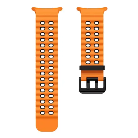 Strap-it Strap-it Bracelet silicone Wave Samsung Galaxy Watch Ultra (orange/noir)