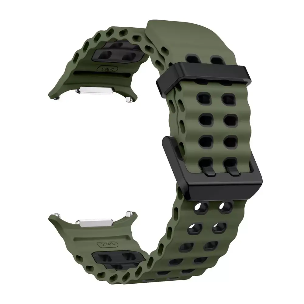 Strap-it Strap-it Bracelet silicone Wave Samsung Galaxy Watch Ultra (vert/noir)