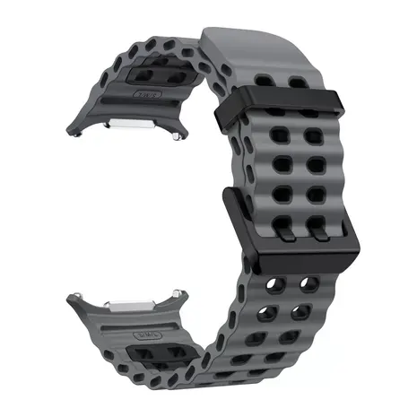 Strap-it Strap-it Bracelet silicone Wave Samsung Galaxy Watch Ultra (gris/noir)