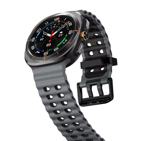 Strap-it Strap-it Bracelet silicone Wave Samsung Galaxy Watch Ultra (gris/noir)