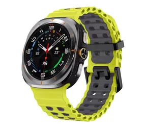 Strap-it Bracelet silicone Wave Samsung Galaxy Watch Ultra (lime/gris foncé)