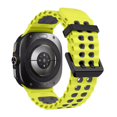 Strap-it Strap-it Bracelet silicone Wave Samsung Galaxy Watch Ultra (lime/gris foncé)