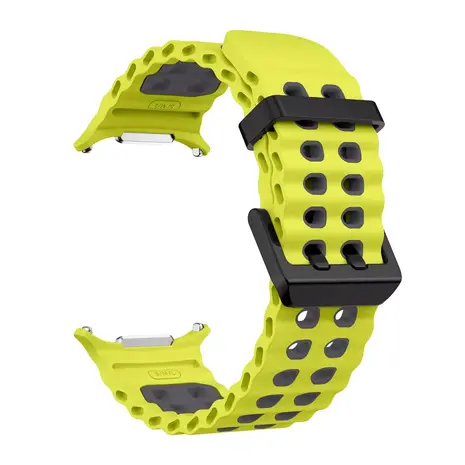 Strap-it Strap-it Bracelet silicone Wave Samsung Galaxy Watch Ultra (lime/gris foncé)