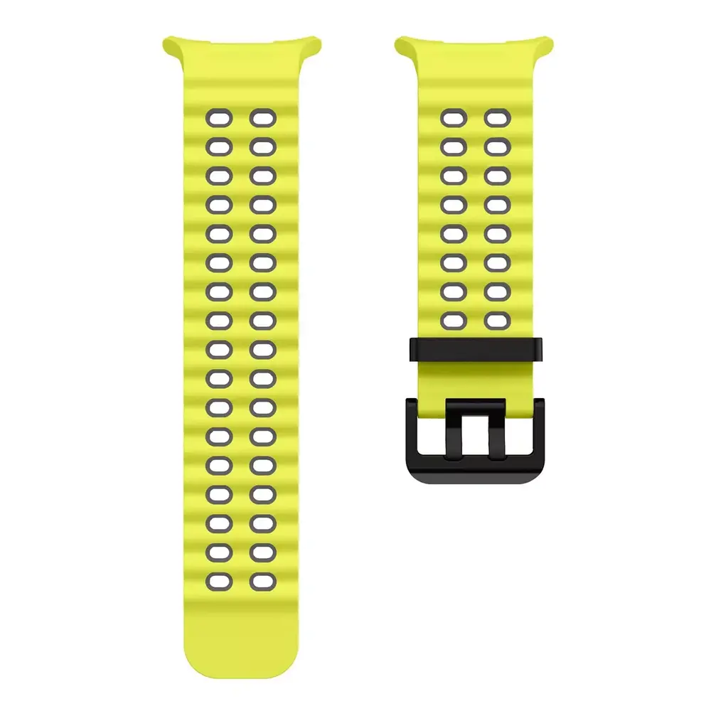 Strap-it Strap-it Bracelet silicone Wave Samsung Galaxy Watch Ultra (lime/gris foncé)