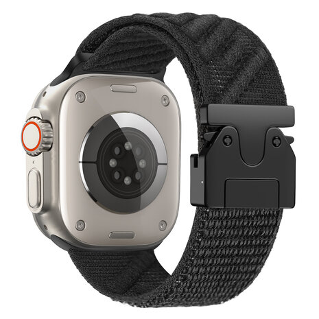 Bandz Bandz Bracelet nylon 'Wave' avec P-buckle Apple Watch (noir)