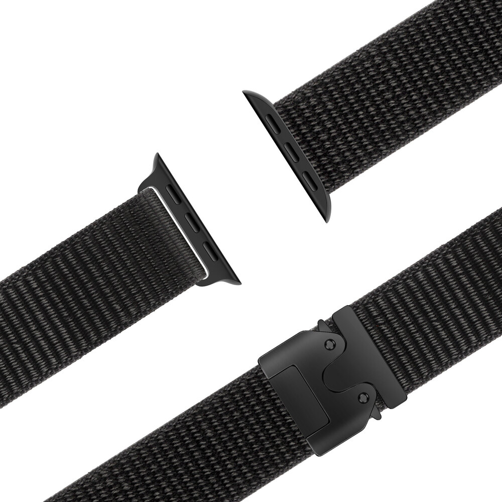 Bandz Bandz Bracelet nylon 'Classique' avec P-buckle Apple Watch (noir)