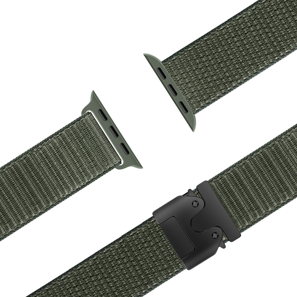 Bandz Bandz Bracelet nylon 'Classique' avec P-buckle Apple Watch (vert armée)