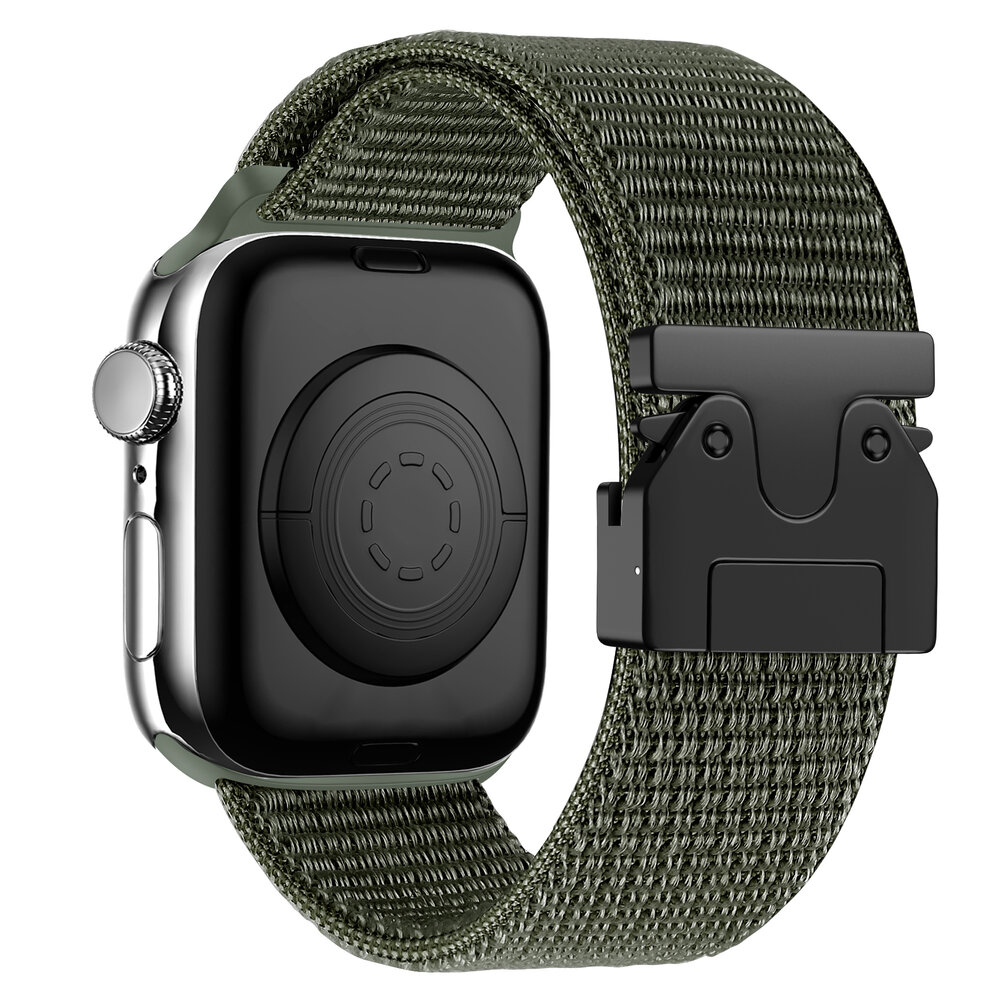 Bandz Bandz Bracelet nylon 'Classique' avec P-buckle Apple Watch (vert armée)