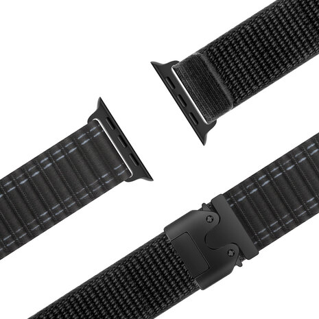 Bandz Bandz Bracelet nylon 'Deluxe' avec P-buckle Apple Watch (noir)