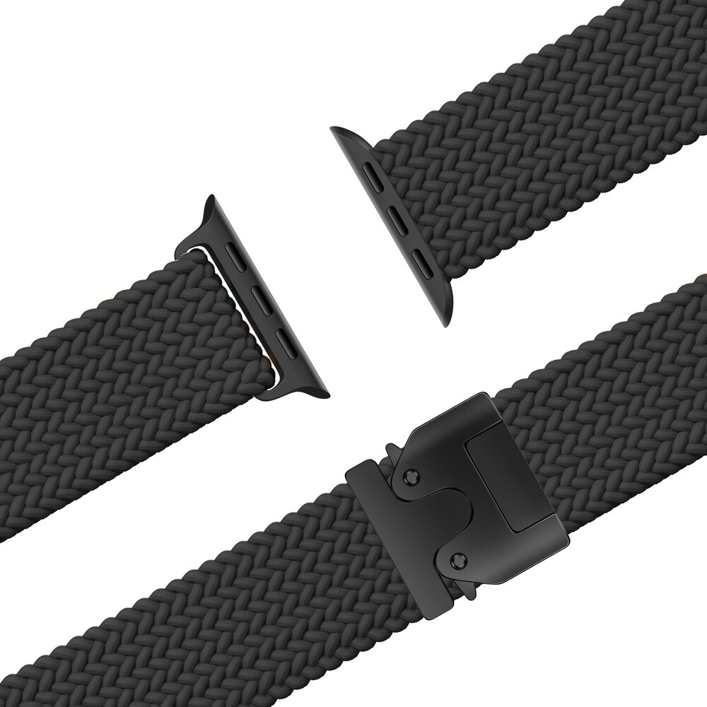 Bandz Bandz Bracelet nylon tressée avec P-buckle Apple Watch (noir)