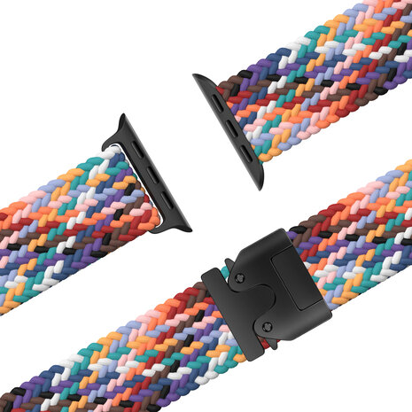 Bandz Bandz Bracelet nylon tressée avec P-buckle Apple Watch (arc-en-ciel)