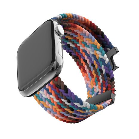 Bandz Bandz Bracelet nylon tressée avec P-buckle Apple Watch (arc-en-ciel)